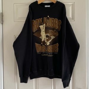 Vintage 90's Roy Hobbs Lee Heavy World Series MLB Black Crewneck Sweatshirt